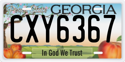 GA license plate CXY6367