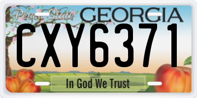 GA license plate CXY6371