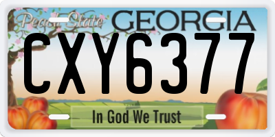 GA license plate CXY6377