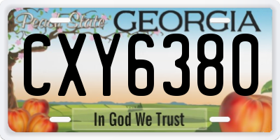 GA license plate CXY6380