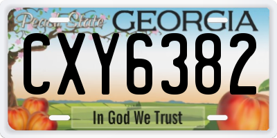 GA license plate CXY6382