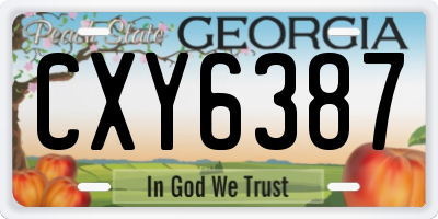GA license plate CXY6387