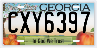 GA license plate CXY6397