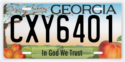 GA license plate CXY6401