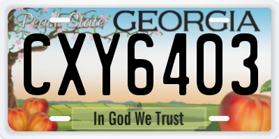 GA license plate CXY6403