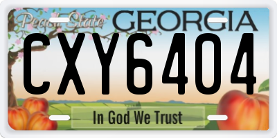GA license plate CXY6404
