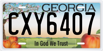 GA license plate CXY6407