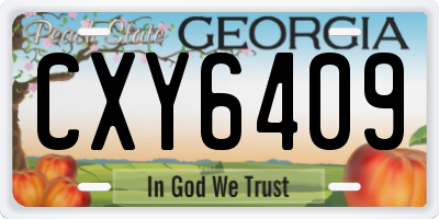 GA license plate CXY6409