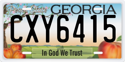 GA license plate CXY6415