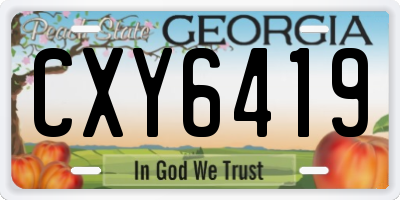 GA license plate CXY6419
