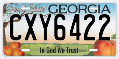 GA license plate CXY6422