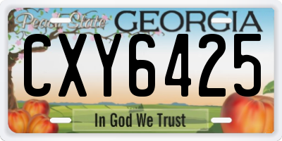 GA license plate CXY6425