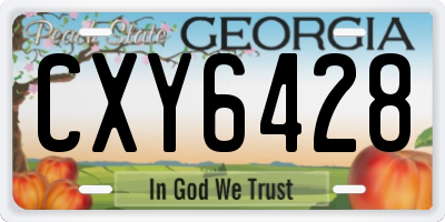 GA license plate CXY6428