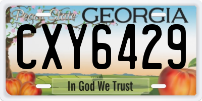 GA license plate CXY6429