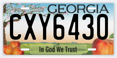 GA license plate CXY6430