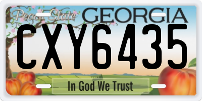 GA license plate CXY6435