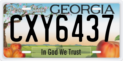 GA license plate CXY6437