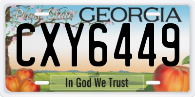 GA license plate CXY6449