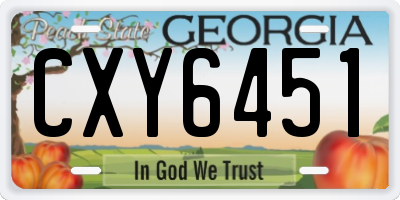 GA license plate CXY6451