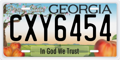 GA license plate CXY6454