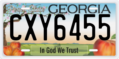 GA license plate CXY6455