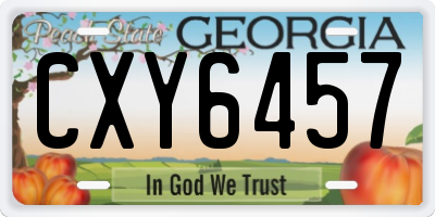GA license plate CXY6457