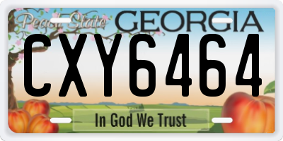 GA license plate CXY6464