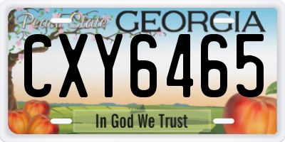 GA license plate CXY6465