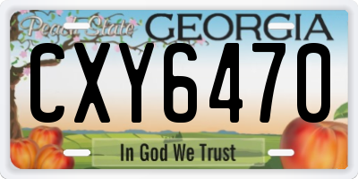 GA license plate CXY6470