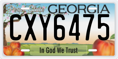 GA license plate CXY6475