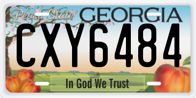 GA license plate CXY6484