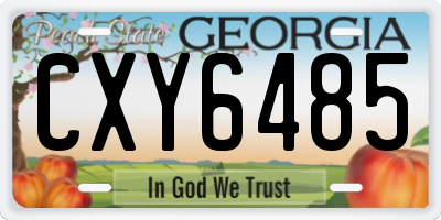 GA license plate CXY6485