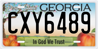 GA license plate CXY6489