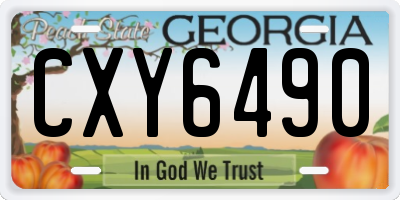 GA license plate CXY6490