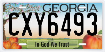 GA license plate CXY6493