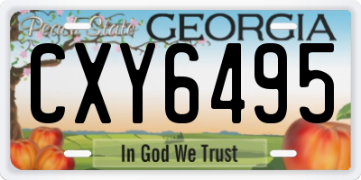 GA license plate CXY6495