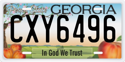 GA license plate CXY6496