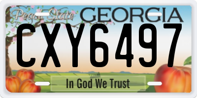 GA license plate CXY6497