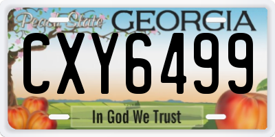 GA license plate CXY6499