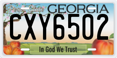 GA license plate CXY6502