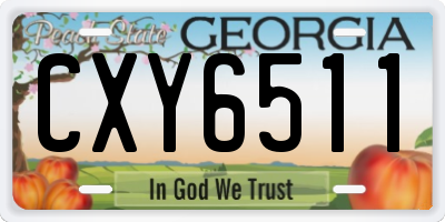 GA license plate CXY6511