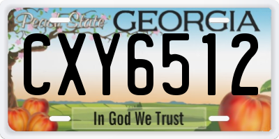 GA license plate CXY6512