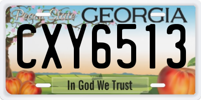 GA license plate CXY6513