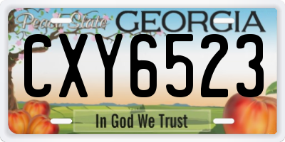 GA license plate CXY6523