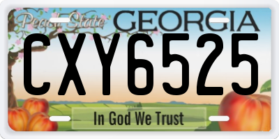 GA license plate CXY6525