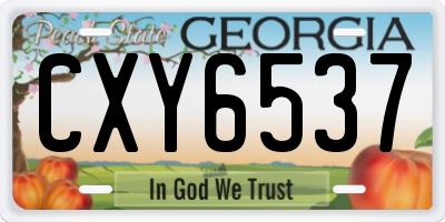 GA license plate CXY6537