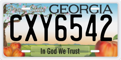 GA license plate CXY6542