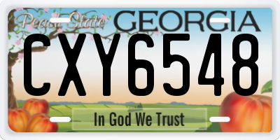 GA license plate CXY6548