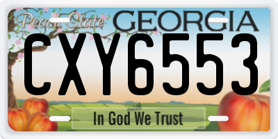 GA license plate CXY6553