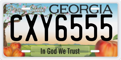 GA license plate CXY6555
